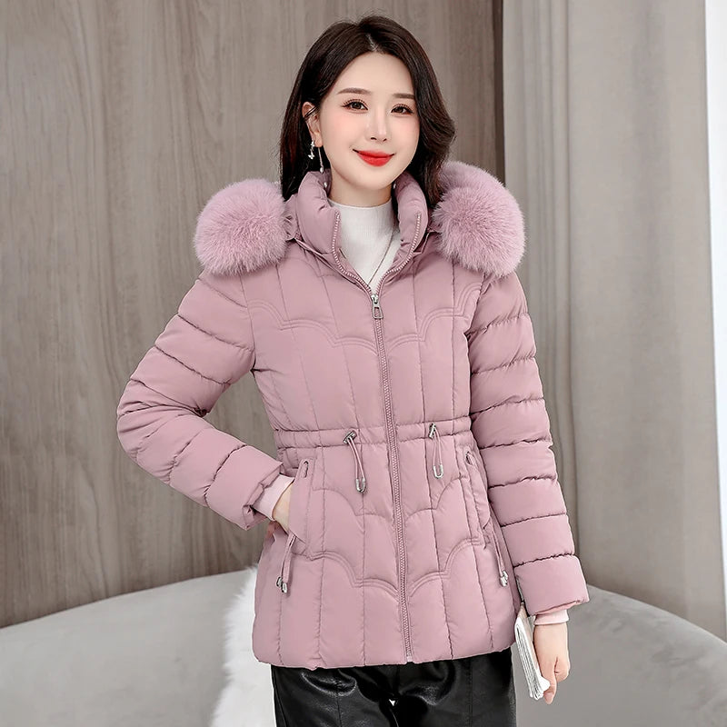 Women's Hooded Puffer Jacket (Light Green) | OWNLUXE