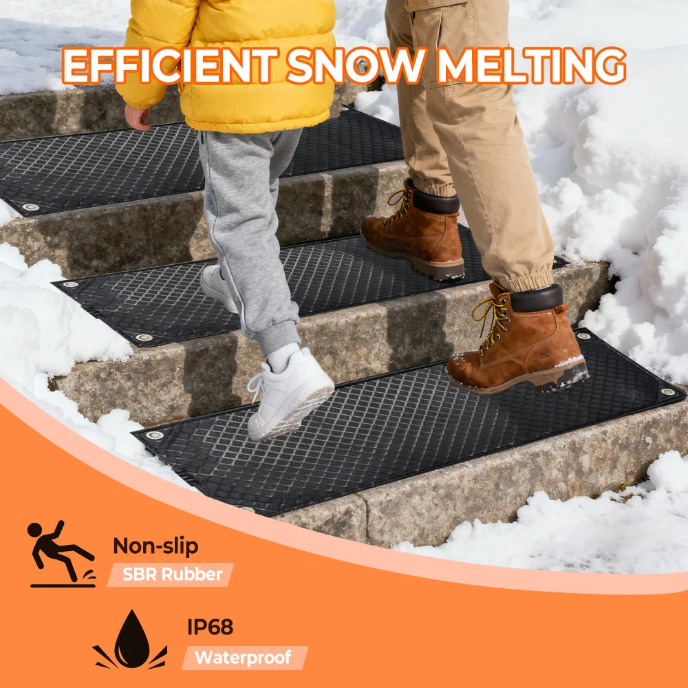 Graphene Heated Snow Melting Mat for Steps, Sidewalks & Driveways