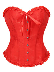 The pleated lace corset is suitable for ladies to wear over it as a court shaping top