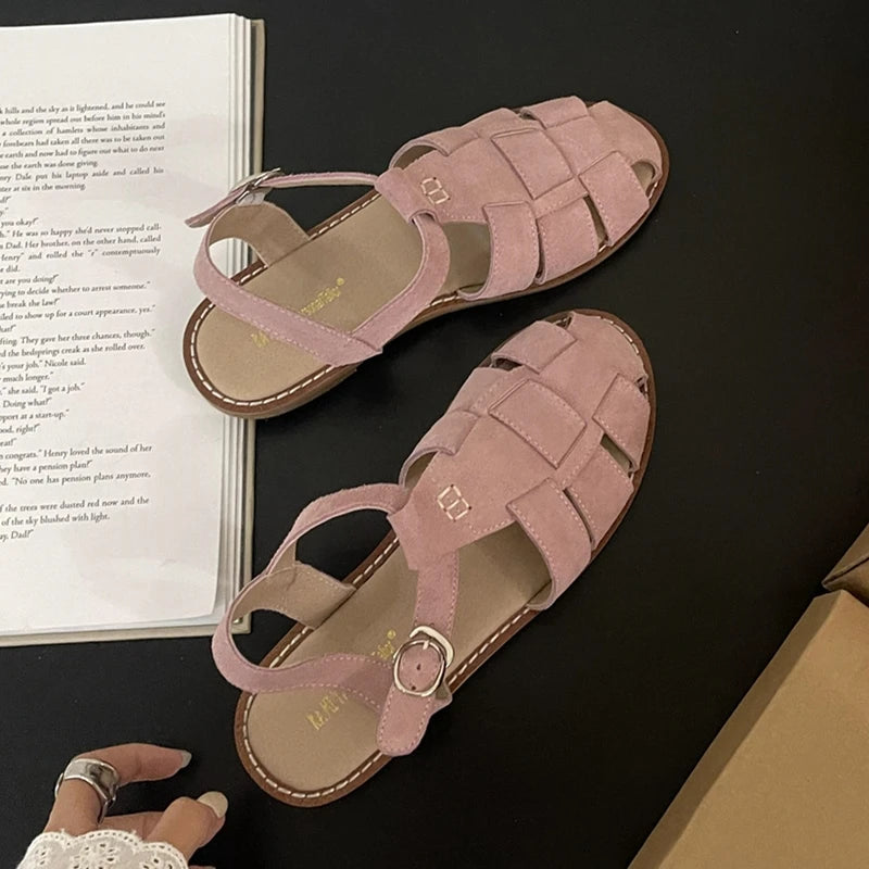 Women's Leather Retro Sandals (Chocolate) – Shop at OWNLUXE