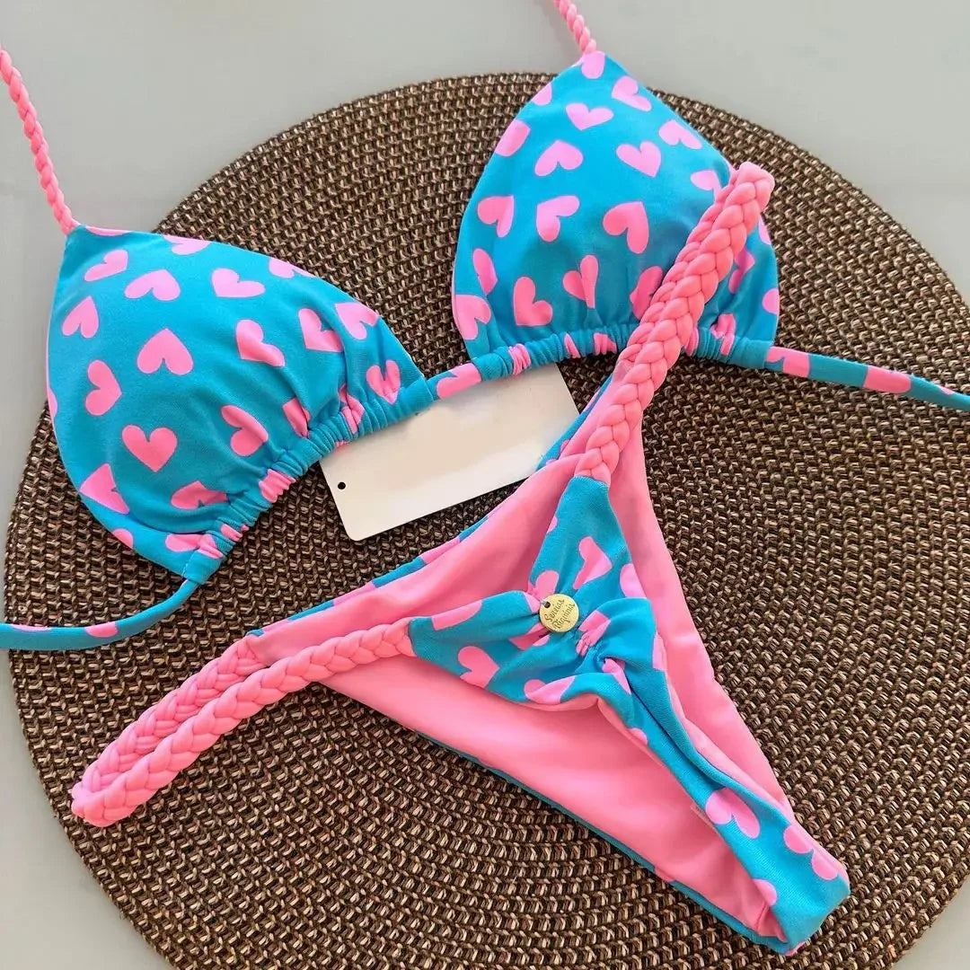 Leopard Print Printed Thong Bikini Set | OWNLUXE