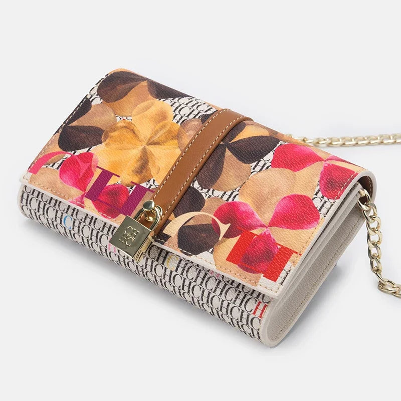 CH Letter Printed Premium PU Leather Shoulder Bag | OWNLUXE