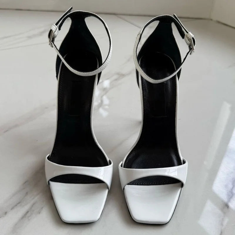 Women's High-Heel Open-Toe Buckle-Strap High Heels | OWNLUXE