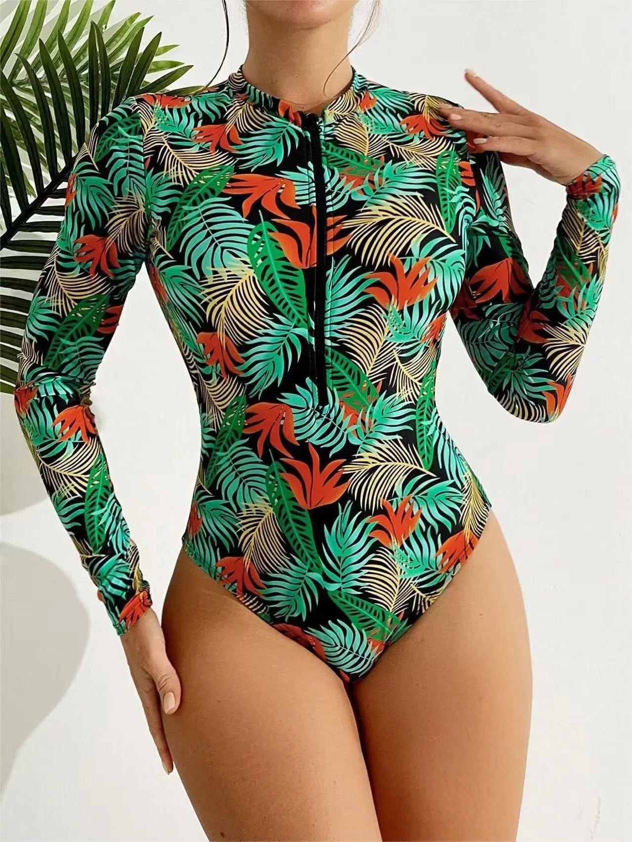 Printed Halter One-Piece Swimsuit – Sleek Supportive Fit
