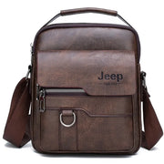 Men's Split Leather Crossbody Bag - Compact Envelope Style