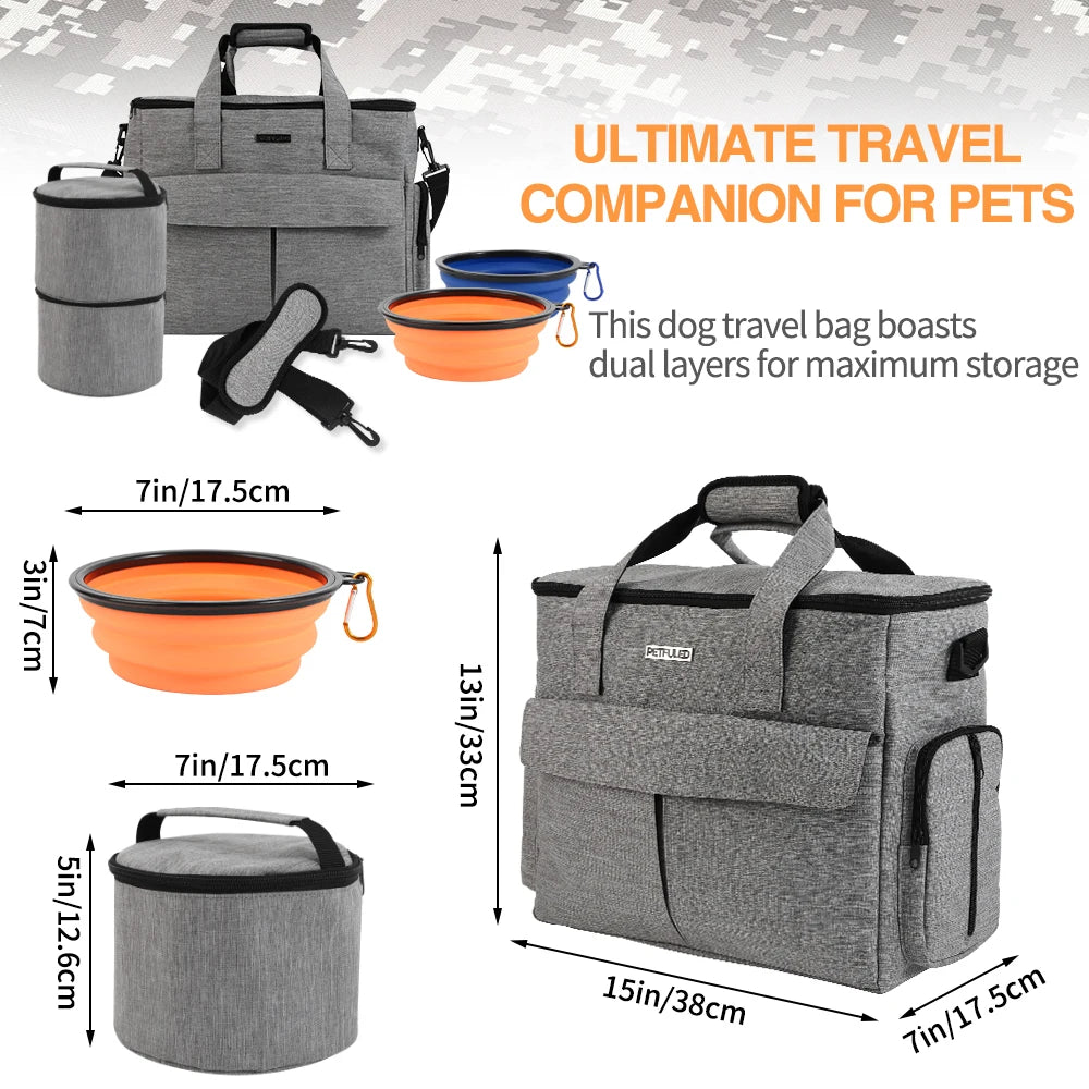 Foldable Pet Travel Carrier – Breathable Soft-Sided Cat & Dog Bag