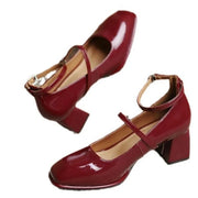 Women's Square Toe Leather Pumps (Black) – Shop at OWNLUXE