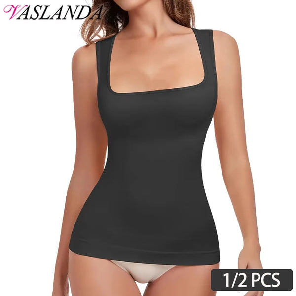 Tummy Control Shapewear Tank Top | Seamless Compression Cami | OWNLUXE