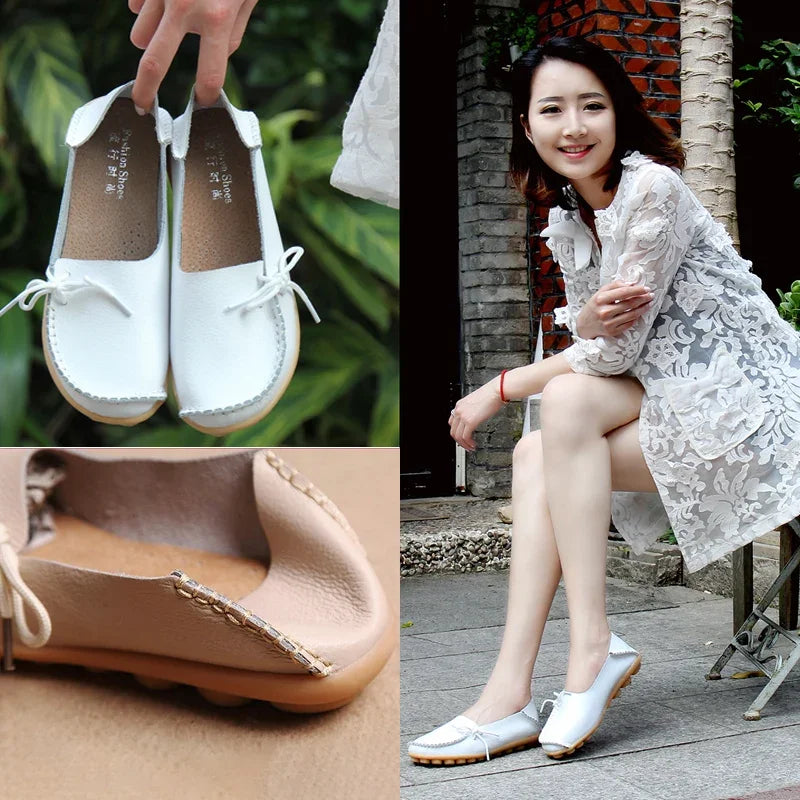 Women's Leather Plus-Size Loafers (Khaki) – Shop at OWNLUXE