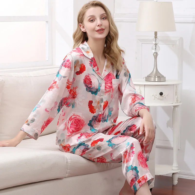 Two-Piece Satin Pajama Set (Pink Purple) – Shop at OWNLUXE