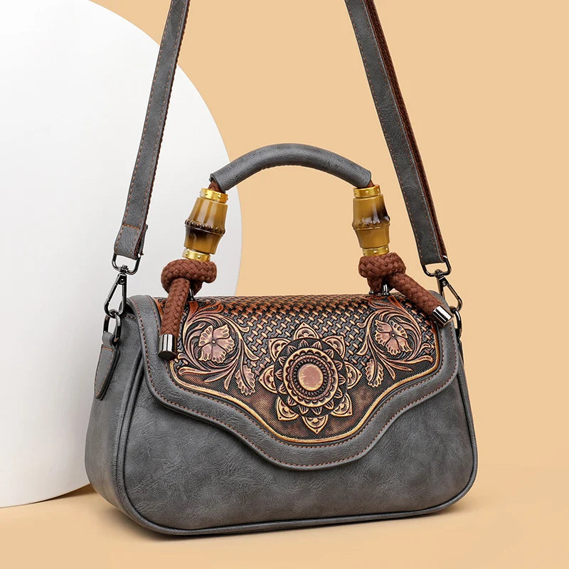 3D Floral Print Crossbody Bag - Retro Designer Shoulder Handbag | OWNLUXE