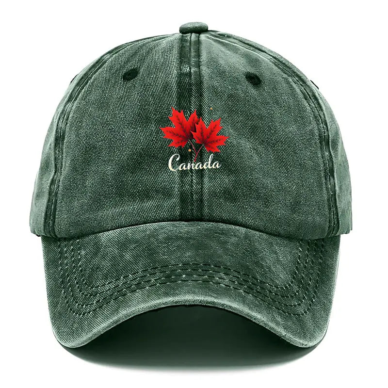 Canada Maple Leaf Vintage Baseball Cap – Washed Distressed Retro Hat | OWNLUXE