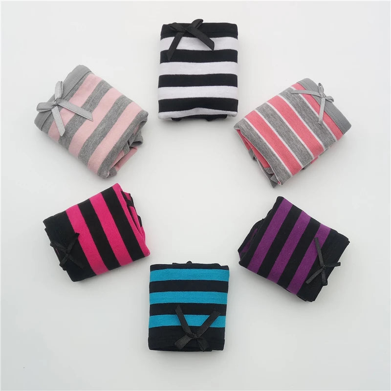 Women's Cotton Bikini Briefs 5-Pack | Striped Low-Rise Underwear | OWNLUXE