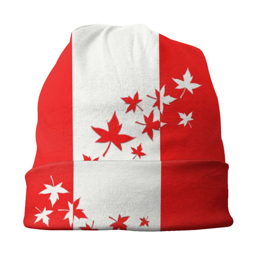 Canadian Flag Beanie – Unisex Winter Knitted Hat Canadian Patriotic | OWNLUXE