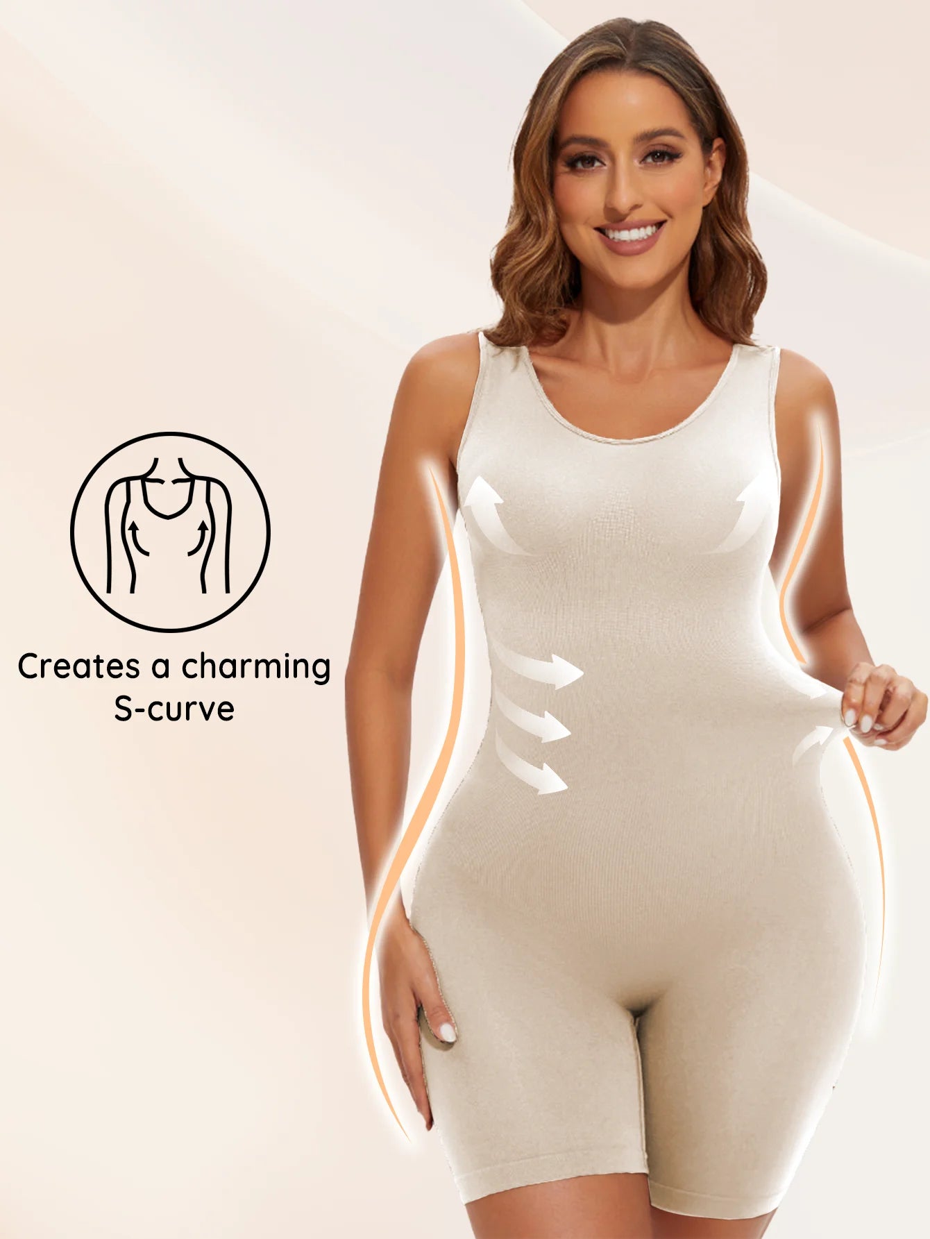 Firm Control Shaping Bodysuit – Wire‑Free, Cupless Shapewear