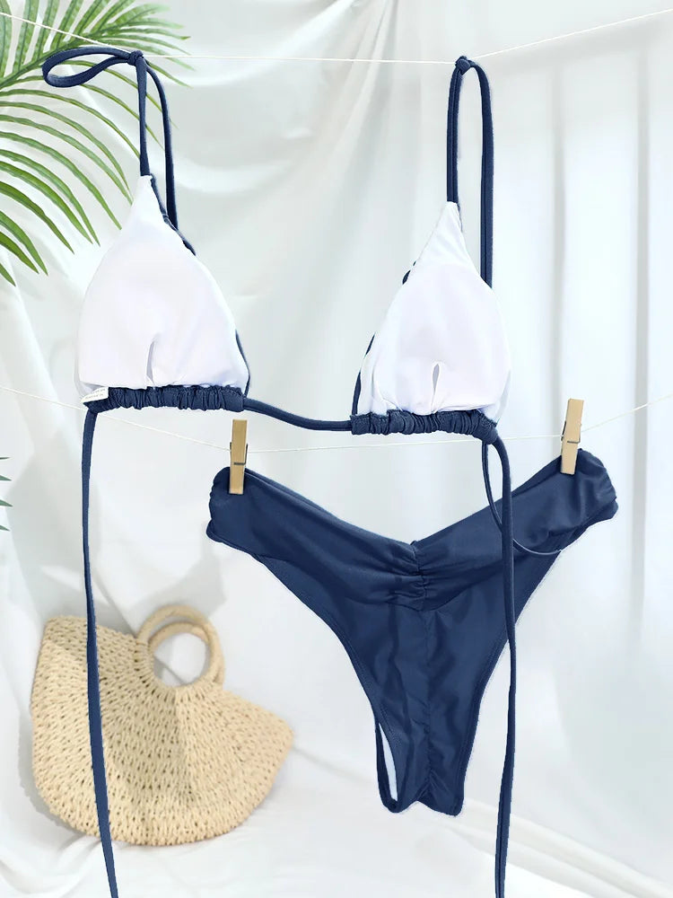 Solid Folds Bikini Set | OWNLUXE