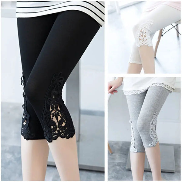 Women's Lace Cropped Leggings | OWNLUXE