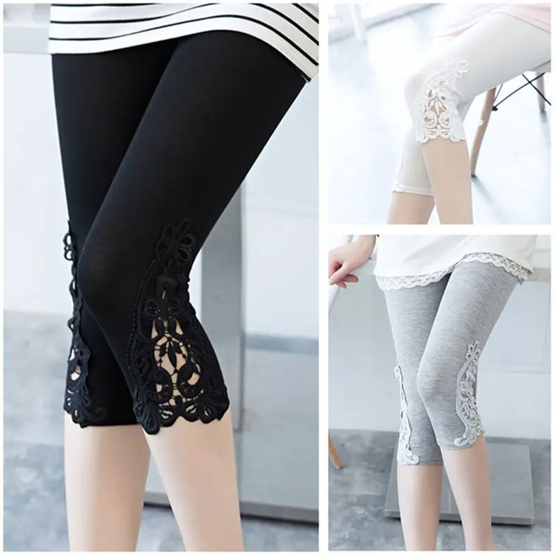 Lace Sport Skinny Cropped Leggings | OWNLUXE