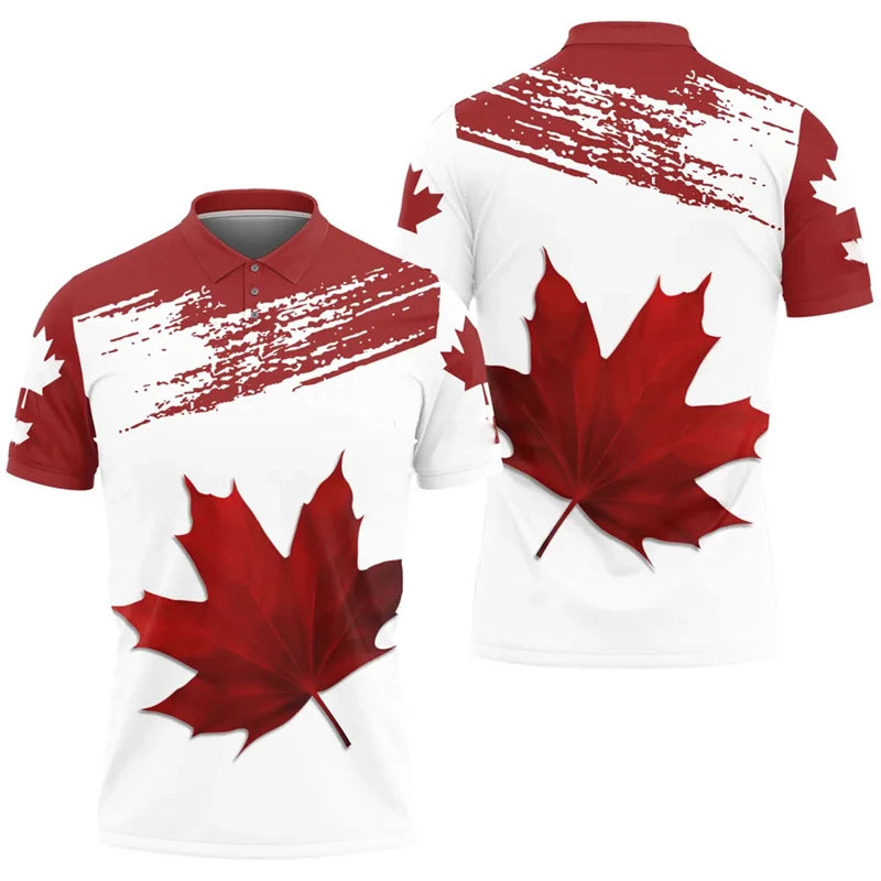 Maple Leaf Flag Polo Shirt For Men's Clothing Canada T-Shirt | OWNLUXE