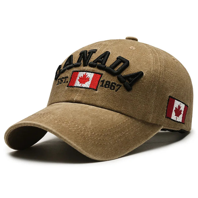 Vintage Canada Baseball Cap - Washed Cotton Adjustable Unisex Hat