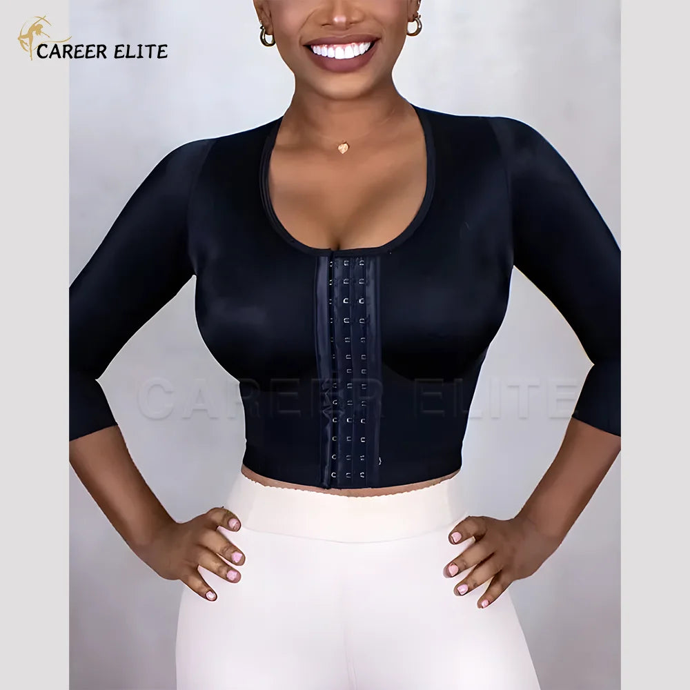 Posture Corrector Bra with Arm Shaper Front Closure Top