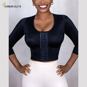 Posture Corrector Bra with Arm Shaper Front Closure Top