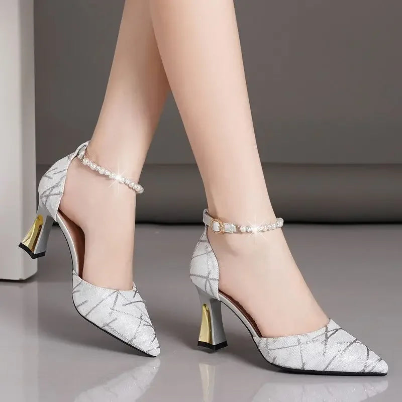 Slip-On Heeled Sandals for Women – Stylish & Comfortable