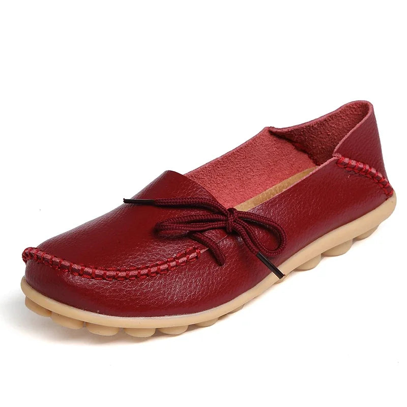 Women's Leather Plus-Size Loafers (Khaki) – Shop at OWNLUXE