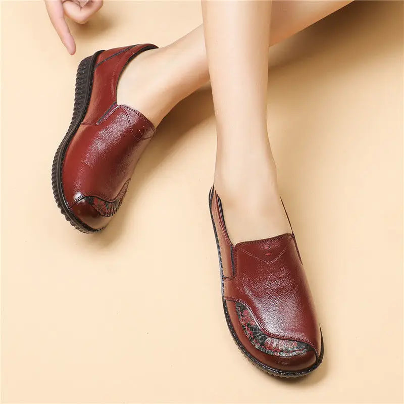 Women's Leather Vintage Loafers (Wb134 Black A) – Shop at OWNLUXE