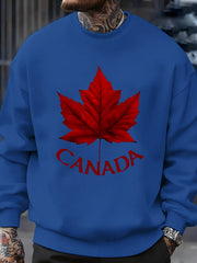 Canada Maple Leaf Fleece Pullover Sweatshirt – Unisex Oversized Casual Top | OWNLUXE