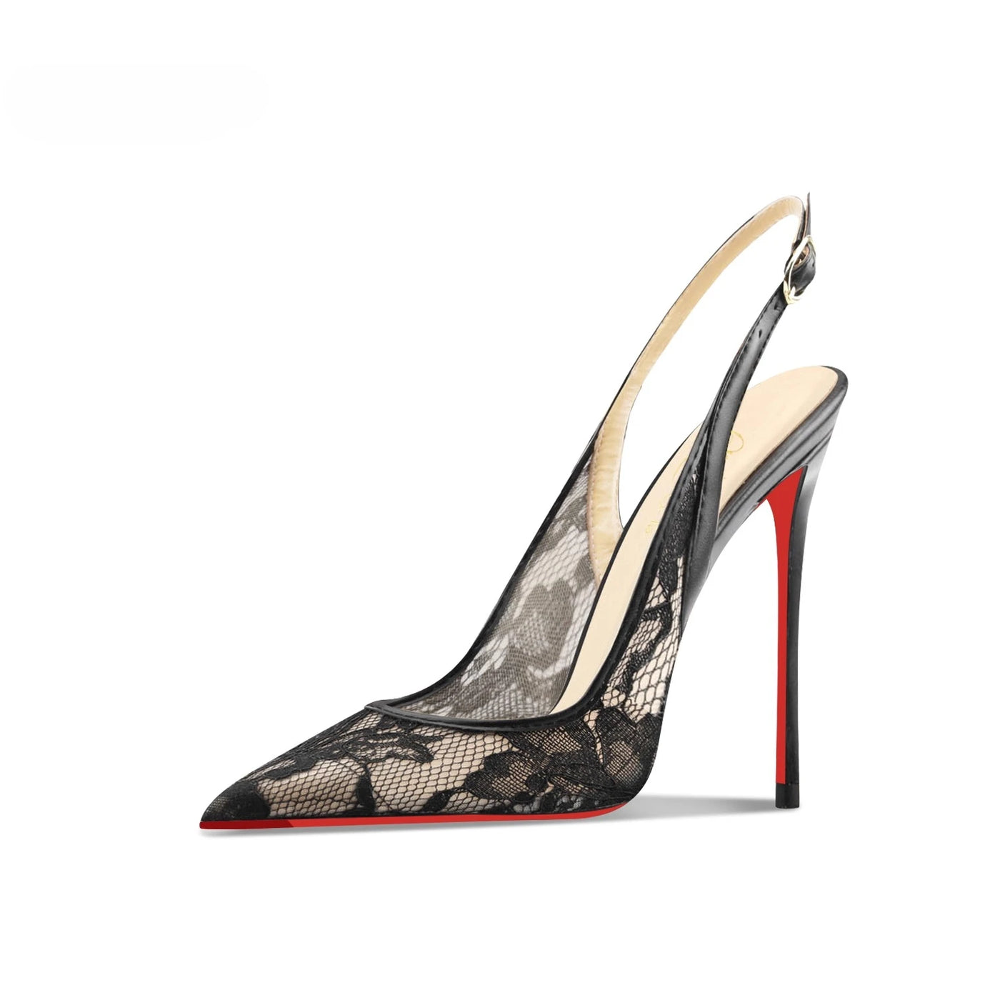 Lace Black Heeled Heels | OWNLUXE