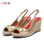 Women's Sandals Summer Wedge Fish Mouth High Heel Open | OWNLUXE