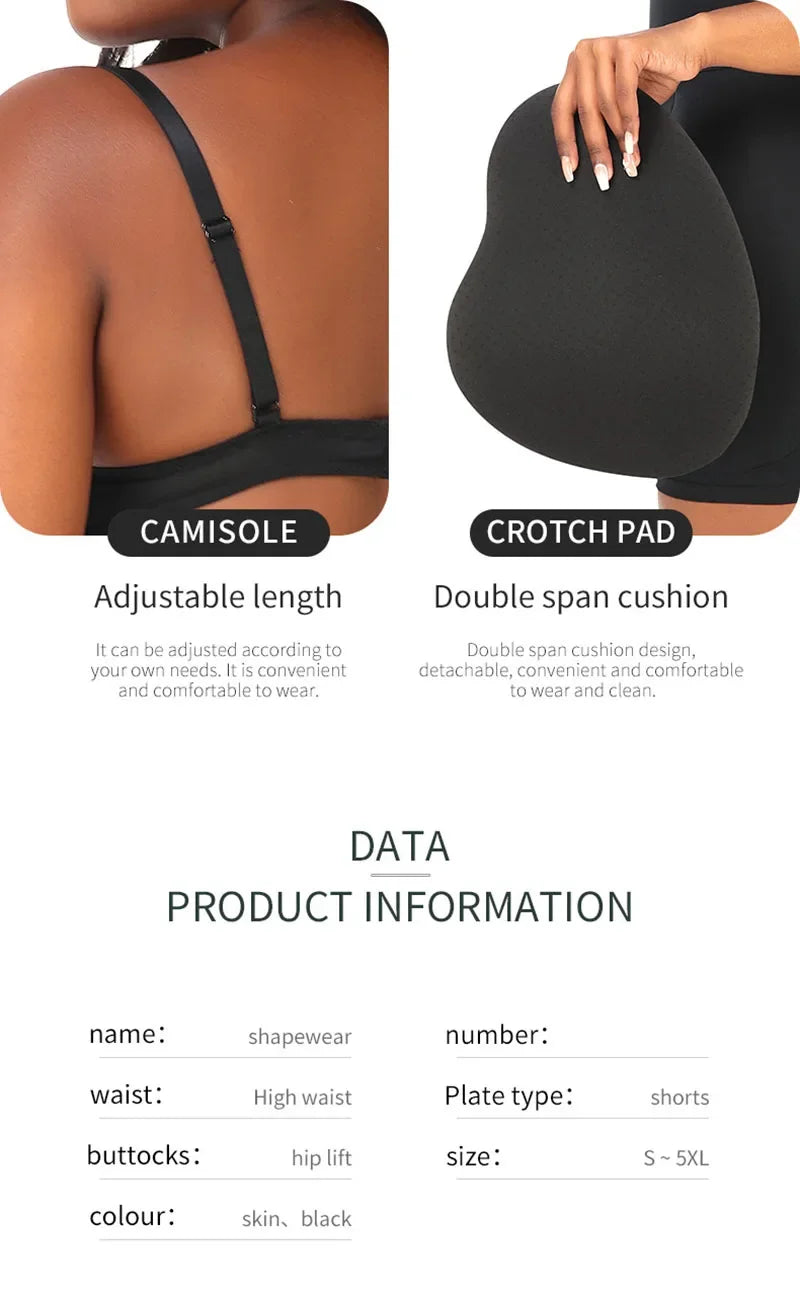Padded Hip Enhancer Bodysuit Butt Lifter Shapewear