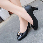 Bow Accent Patent Leather Low Heels | OWNLUXE