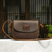 Johnature Crazy Horse Leather Crossbody Bag - Retro Cowhide | OWNLUXE