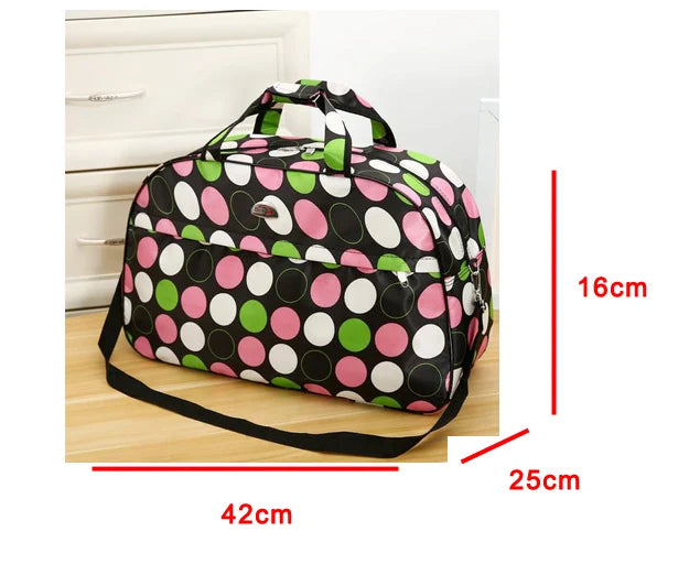 Women's PU Leather Travel Duffle Bag – Geometric Design Weekender
