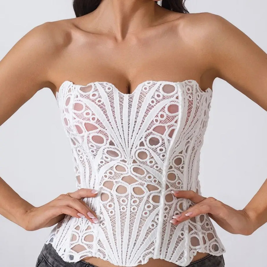 Lace Floral Double-Layer Corset | OWNLUXE