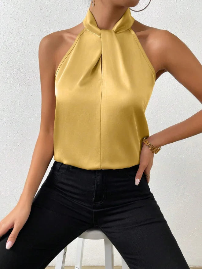 Women's Sleeveless Halter Top | OWNLUXE
