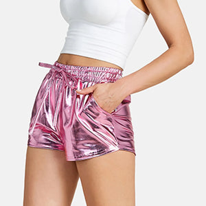 ✨ Women's Sparkly Drawstring Dance & Yoga Shorts | Short Brillant à Cordon pour Femme – Danse & Yoga ✨