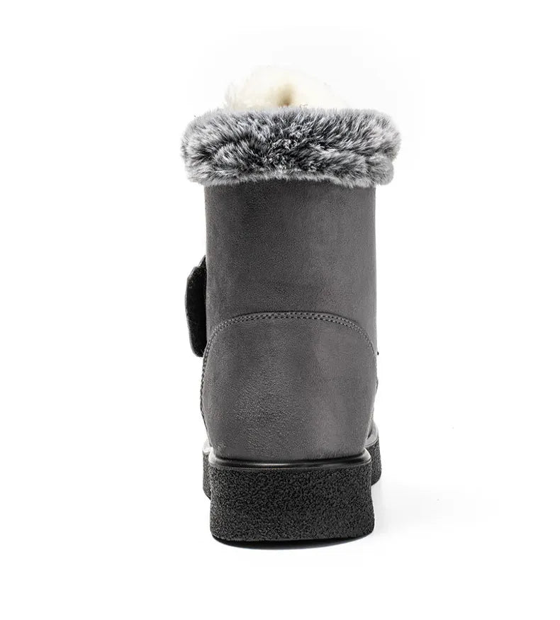 Warm Fur Ankle Boots - Women's Elegant Winter Snow Booties