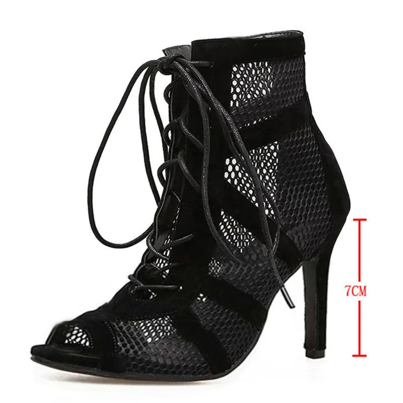Women's Open-Toe Ankle-Strap Lace-Up Pumps | OWNLUXE