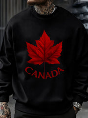 Canada Maple Leaf Fleece Pullover Sweatshirt – Unisex Oversized Casual Top | OWNLUXE