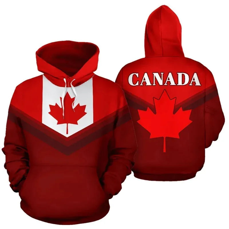 Custom 3D Canada Flag Hoodie - Personalized Photo Print Sweatshirt