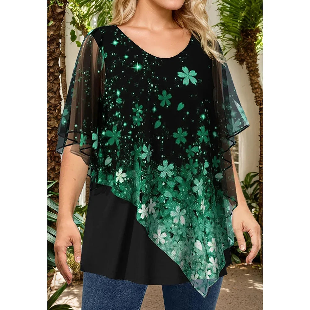 Floral Crew Neck Pullover – Bilingual Title