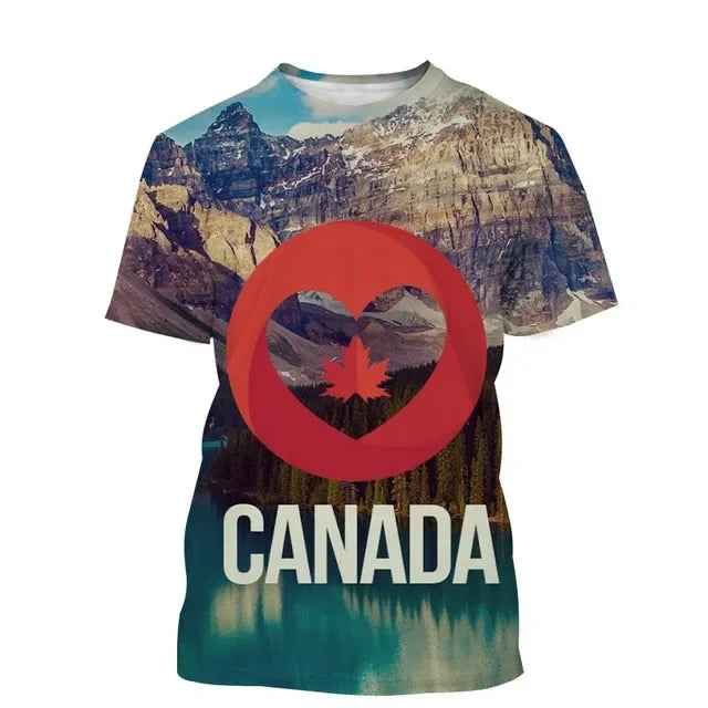 Canada Beaver T Shirt Canadian Flag Maple Leaf 3D Print Streetwear Man Woman O-Neck T-shirts Harajuku Tees Tops Kids Clothing