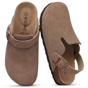 Women's Leather Suede Arch-Support Clogs | OWNLUXE