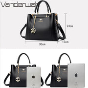 Women's Soft Leather Shoulder & Crossbody Bag with Pendant