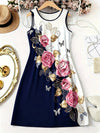 Women's Sleeveless Floral Plus-Size Dress | OWNLUXE