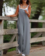 Load image into Gallery viewer, Chic Summer High-Waist Full-Length Jumpsuit – Skinny Casual Romper with Wide Leg Pants
