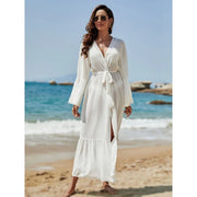 Lace Patchwork Chiffon Wrap Swim Cover-Up | OWNLUXE